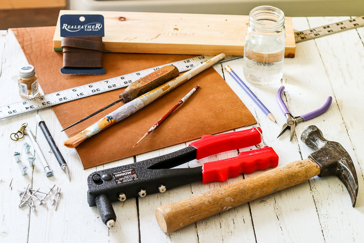 tools for making stamped leather bracelets