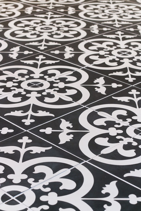 Avington Black & White Cement Tiles from TheBuilderDepot.com