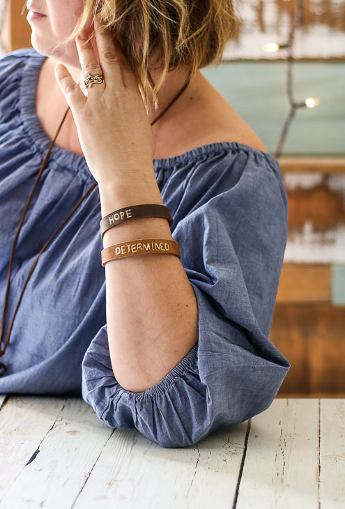 diy stamped leather bracelets