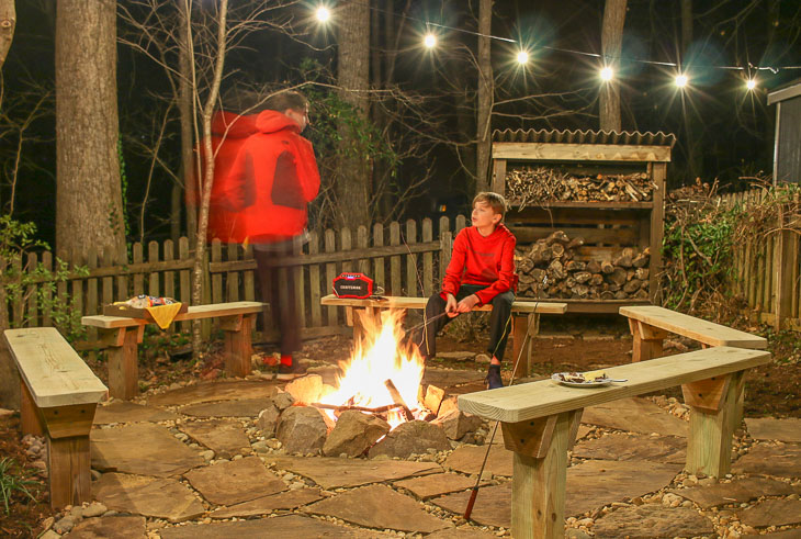 DIY Built-In Fire Pit Benches