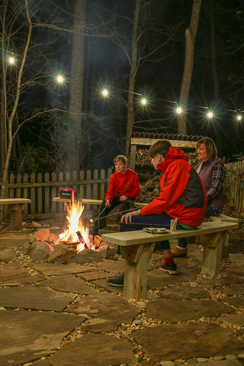 DIY Built-In Fire Pit Benches