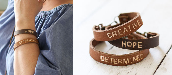 diy stamped leather bracelets