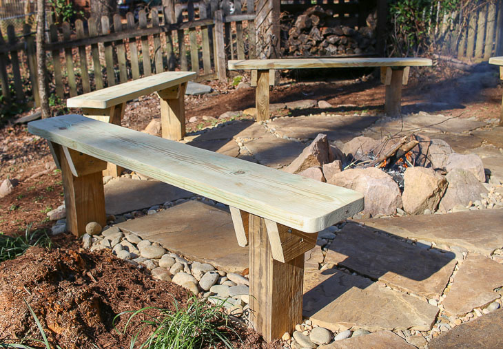 DIY Built-In Fire Pit Benches