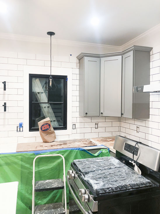 counter protected while installing shelf brackets