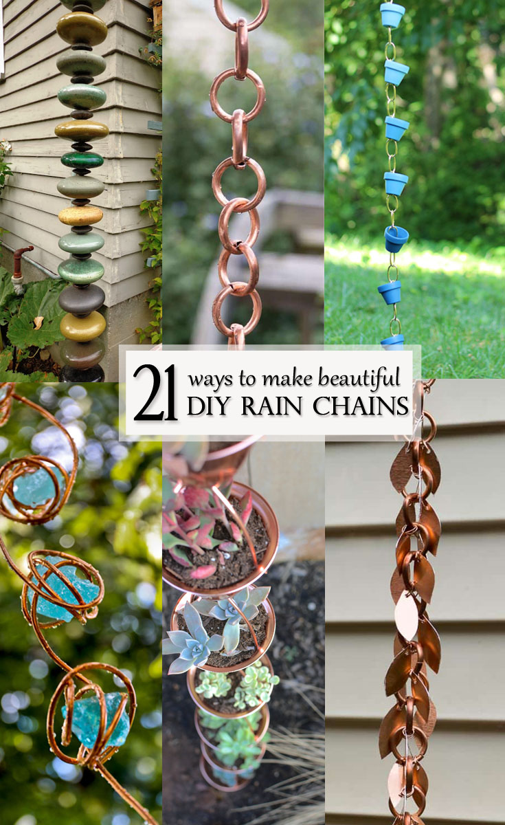 Beautiful ideas for DIY Rain Chains - Pinterest Image