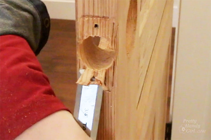 Chisel out area for latch face plate