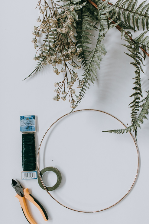 Materials Needed to Make a DIY Modern Hoop Wreath