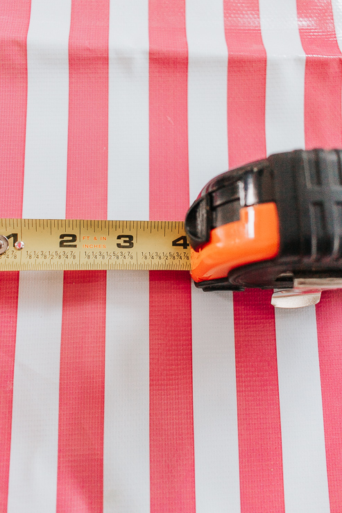 measure out your coasters using a tape measure or ruler