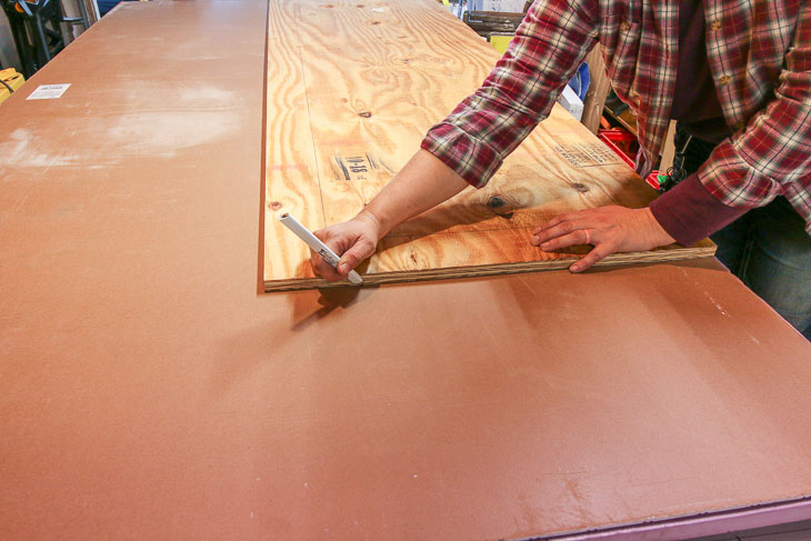 mark size of door on masonite bead board