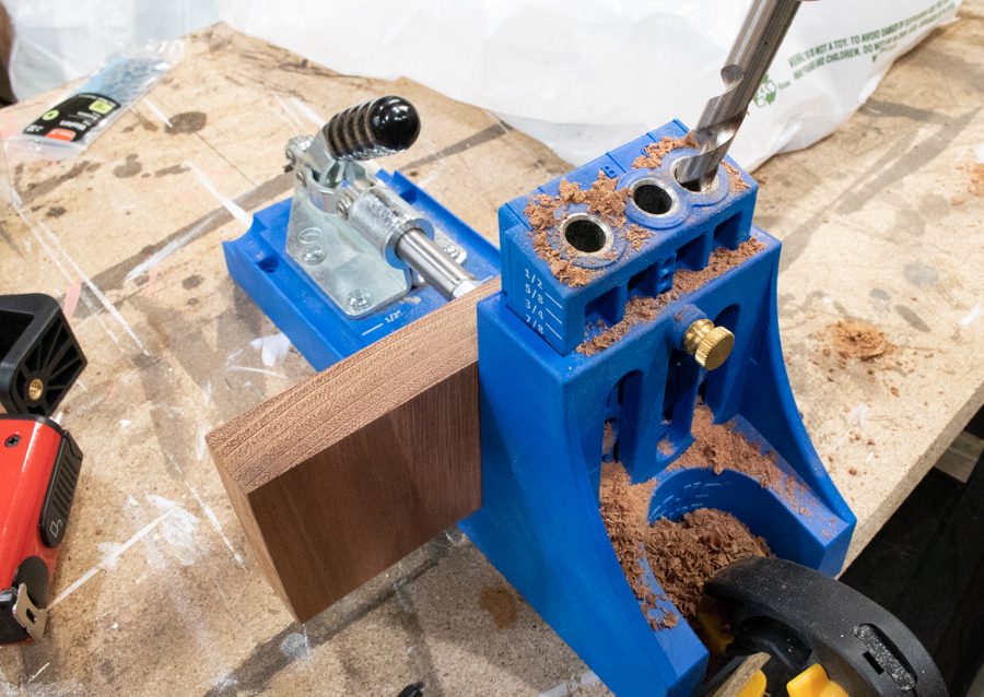 cut two small pieces and drill pocket holes