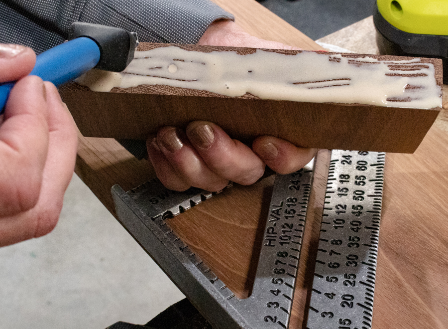 apply wood glue