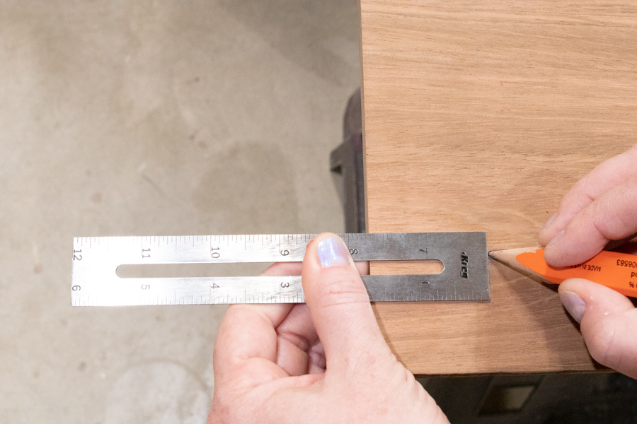 measure and mark where handles will go