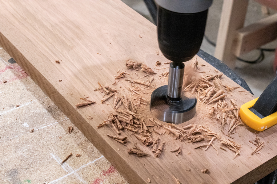 drill shallow hole with forstner bit