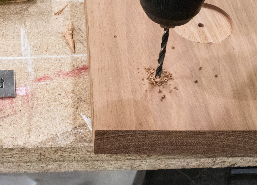 drill holes for attaching handles