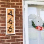 DIY cedar house number sign