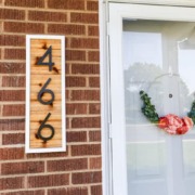 DIY cedar house number sign