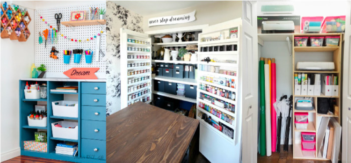 Built in Craft Room Closet Storage