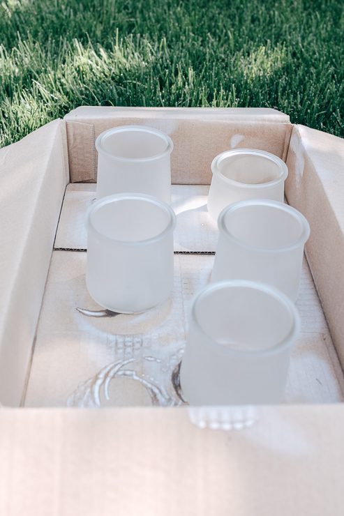 Completed Frosted Votive Candle Holders