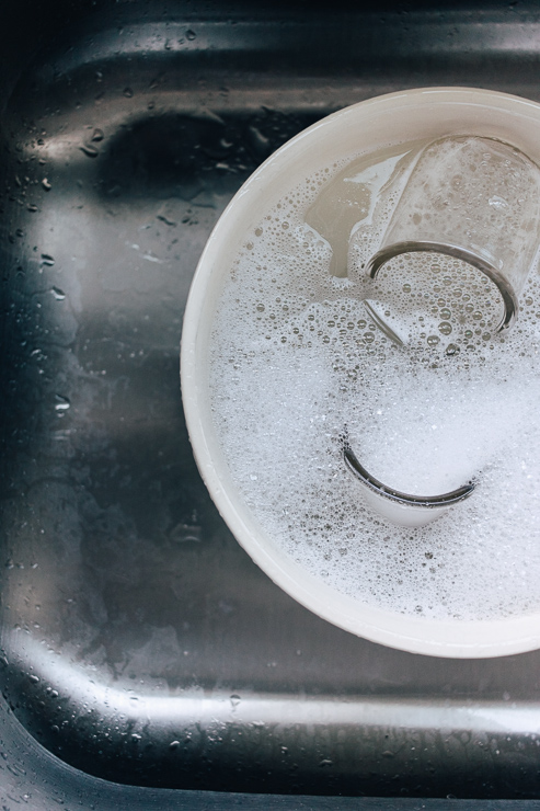 Wash jars in hot soapy water and dry