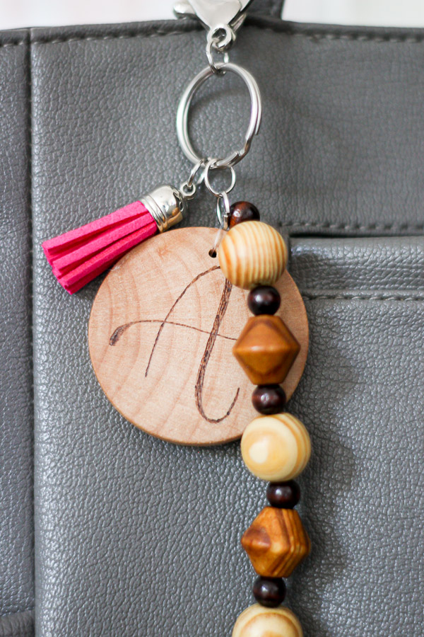 personalized wood burned keychain
