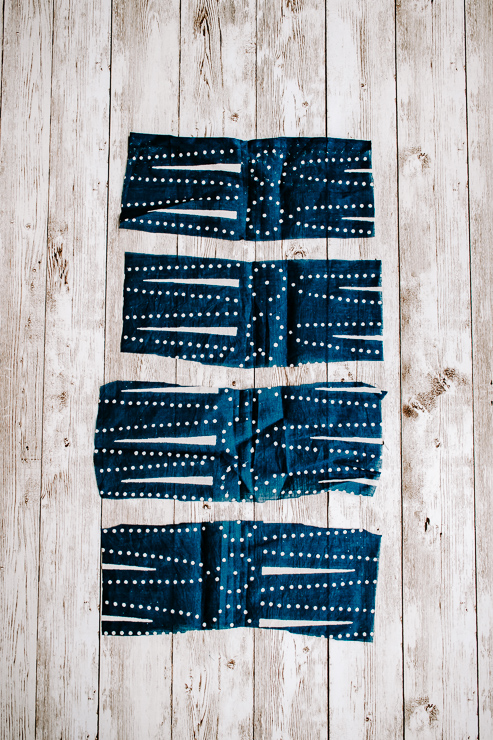 Cut rectangles out of fabric