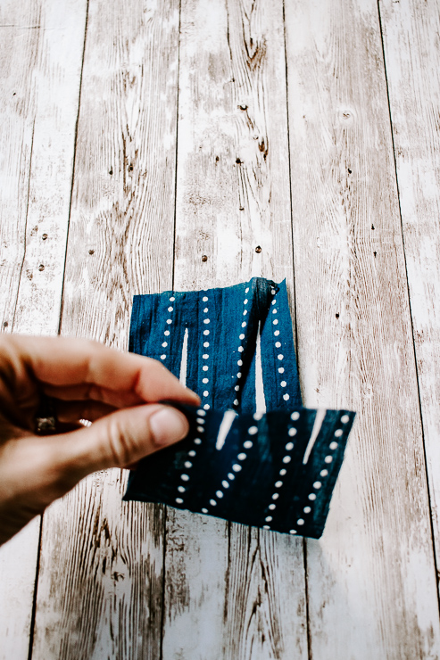 Fold fabric in half to make a square