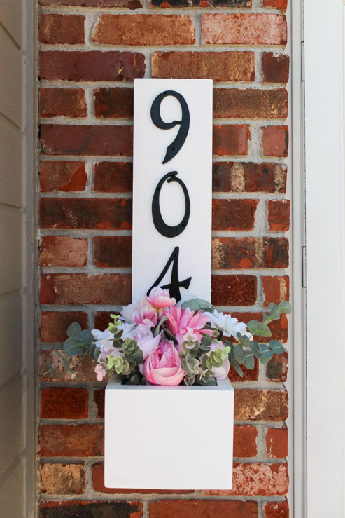 Finished diy house number planter box