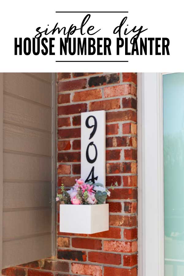 diy house number planter box pin image