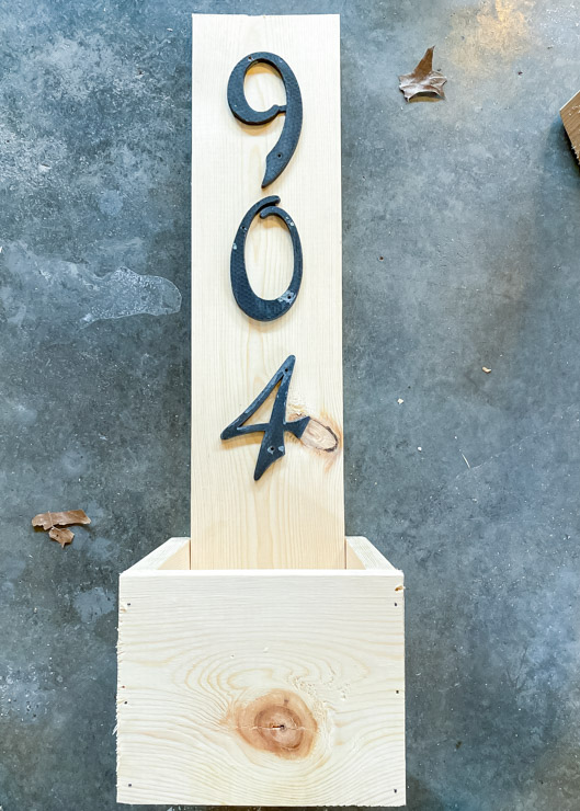 Prepped house number planter and ready for paint