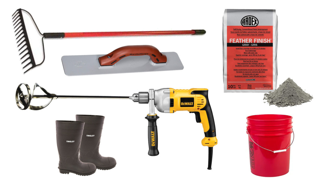 materials for self-leveling concrete project