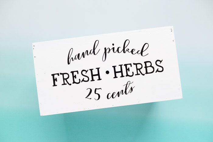 hand picked fresh herbs 25 cents vinyl applique