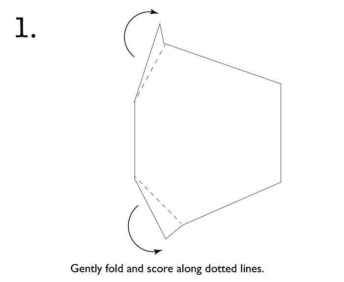 Cut out face mask template and fold corners