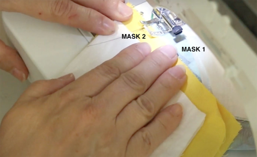 chain stitching 2 face masks