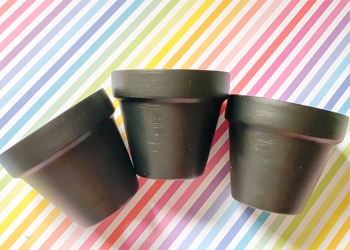 chalkboard paint clay pots