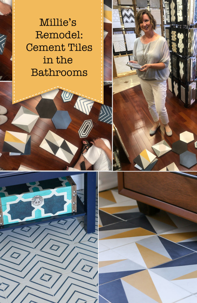 Millie's Remodel: Cement Tiles in the Bathrooms