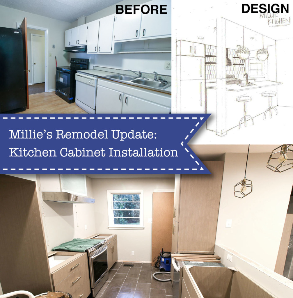 millies remodel kitchen before, sketch, progress