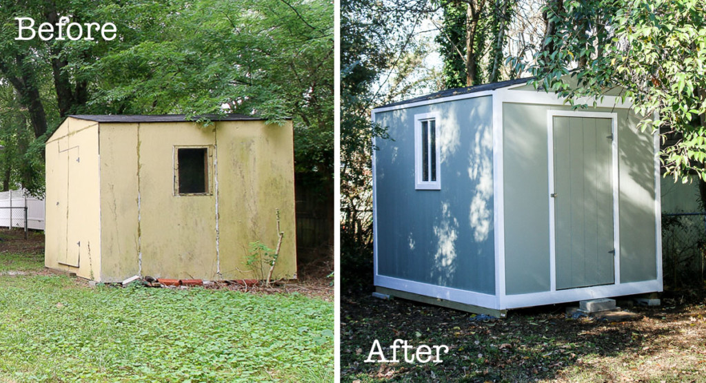 before and after shed makeover