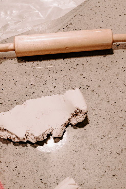 rolling out air dry clay