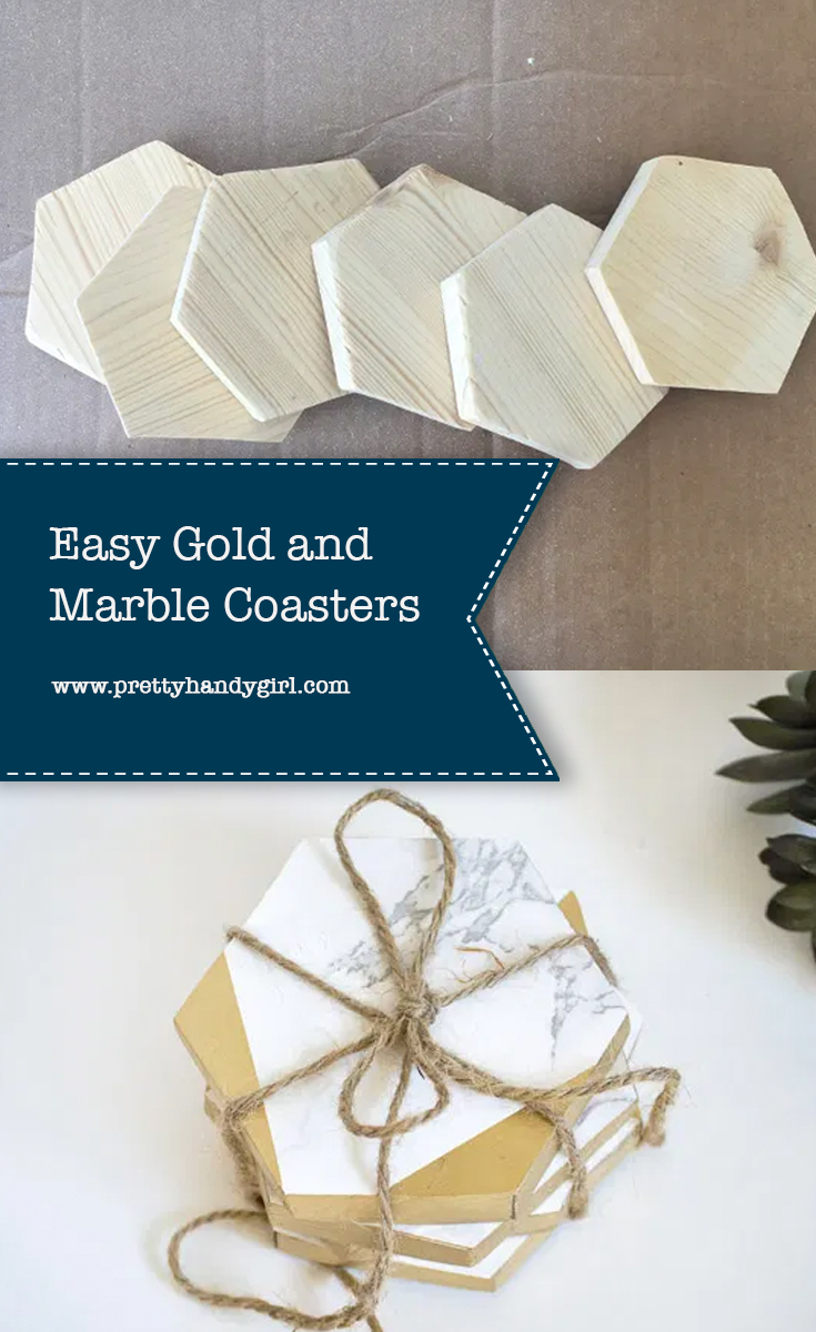 Easy Gold and Marble Coasters | Pretty Handy Girl