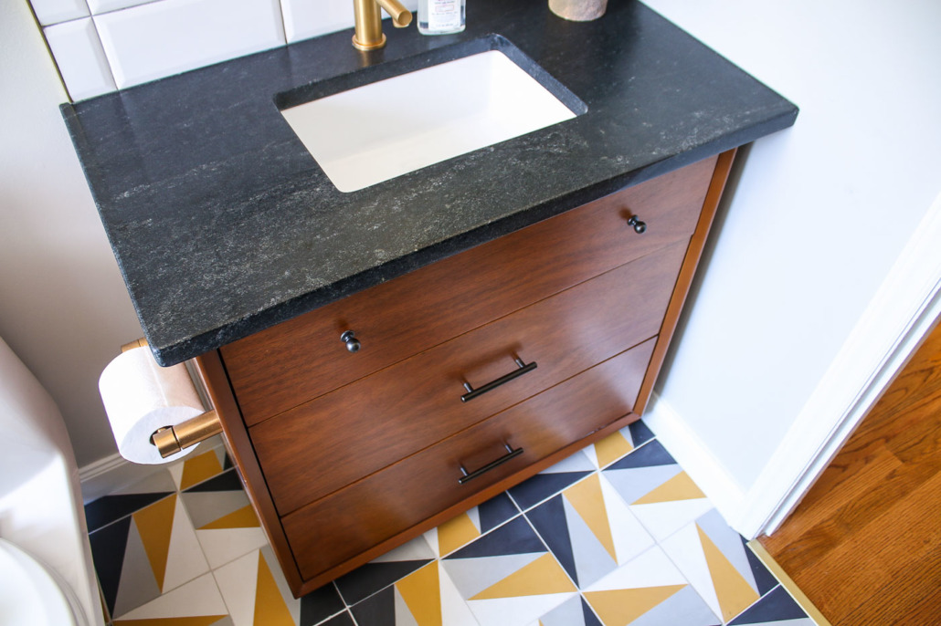 Turning a Mid-Century Modern Dresser into a Bathroom Vanity