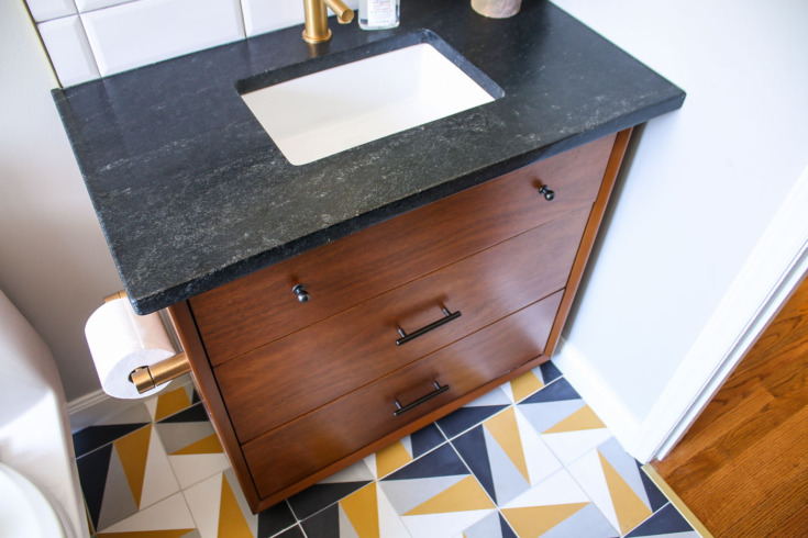Turning a Mid-Century Modern Dresser into a Bathroom Vanity