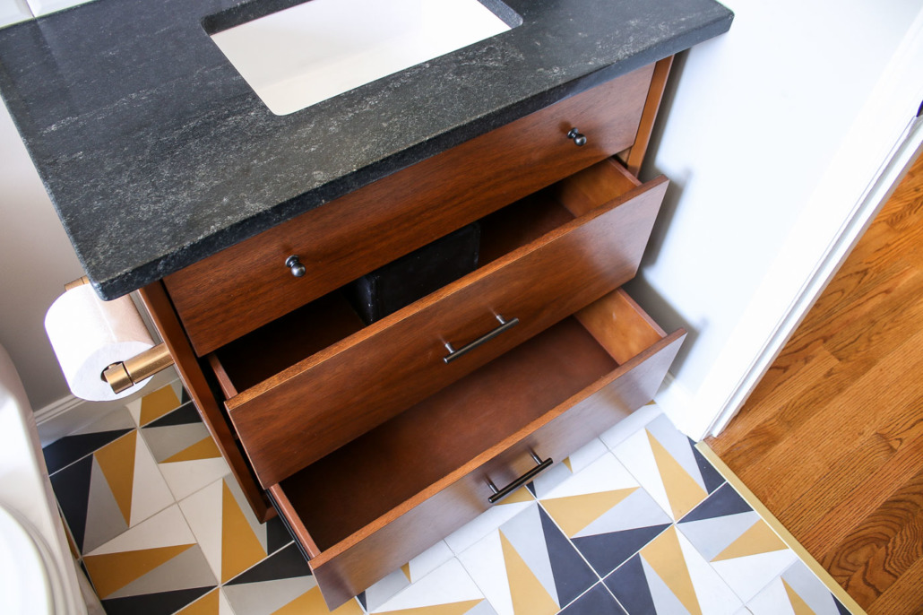 Turning a Mid-Century Modern Dresser into a Bathroom Vanity