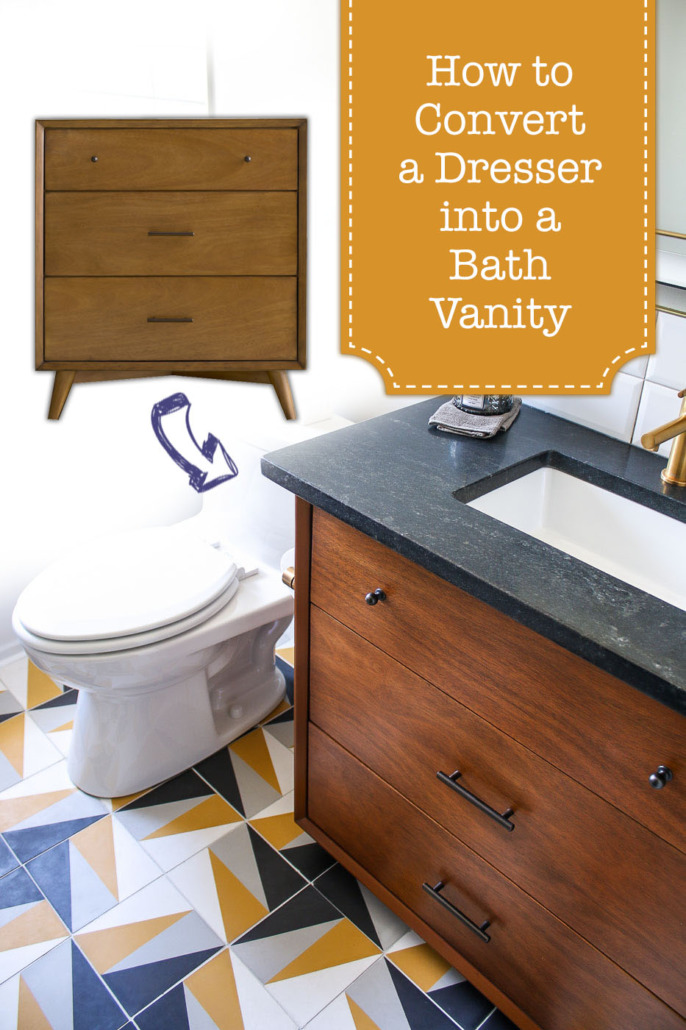 Turning a Mid-Century Modern Dresser into a Bathroom Vanity