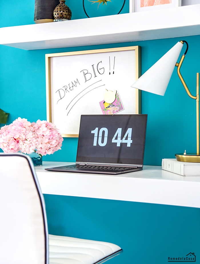white desk shelves