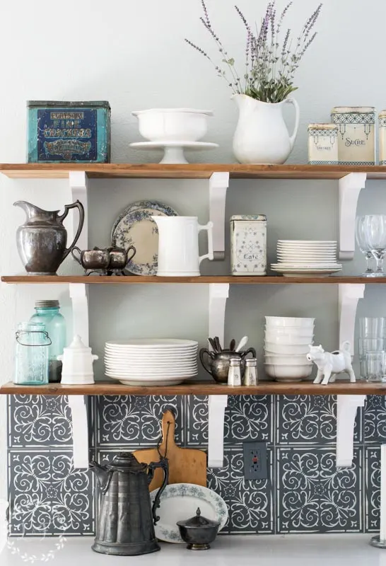 kitchen floating shelves