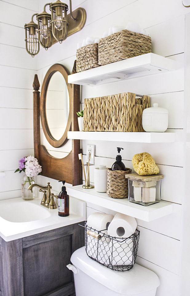 bathroom shelves