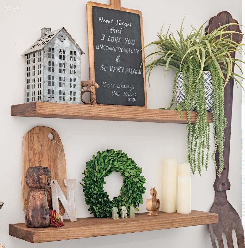 wood shelves rustic