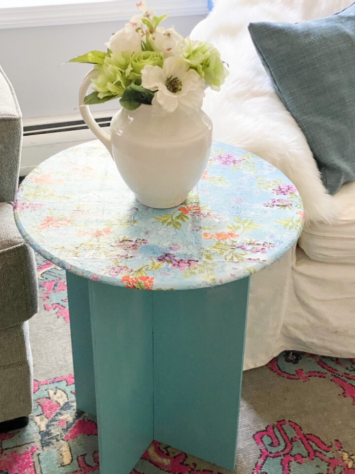 decoupage side table