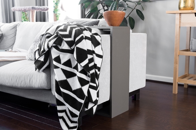 gray painted side table