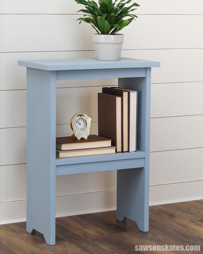 blue painted table